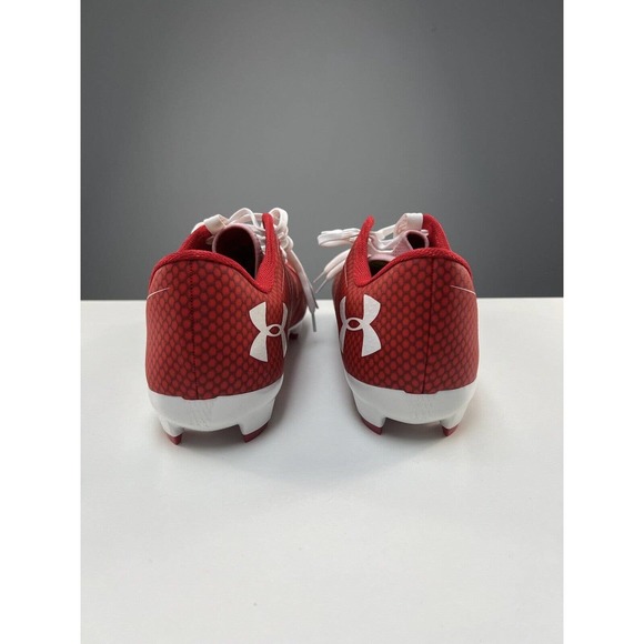 Under Armour Nitro Low Football Cleats Men US 16 Red White Low-Top 1269721-611 - Picture 3 of 6